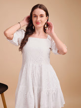 Square Neck Schiffli Short Onepiece