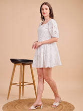 Square Neck Schiffli Short Onepiece