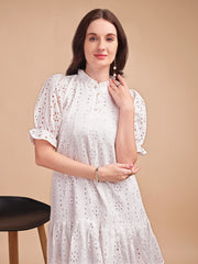 Schiffli Ruffle Short Onepiece