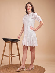 Schiffli Ruffle Short Onepiece