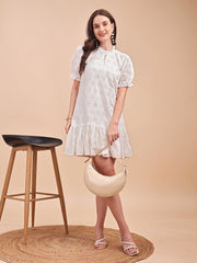 Schiffli Ruffle Short Onepiece