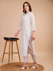 Schiffli Serenity Straight Kurti