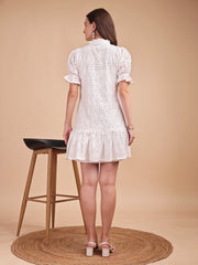 Schiffli Ruffle Short Onepiece