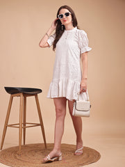 Schiffli Ruffle Short Onepiece