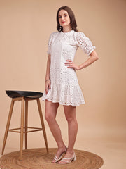 Schiffli Ruffle Short Onepiece