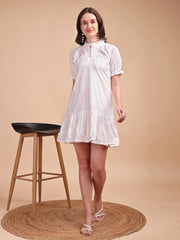 Schiffli Ruffle Short Onepiece