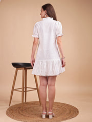 Schiffli Ruffle Short Onepiece