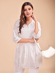 Schiffli Notch Peplum Co-ord Set