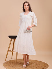 Schiffli Grace Fit & Flare Kurti