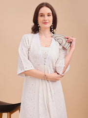 Schiffli Grace Fit & Flare Kurti