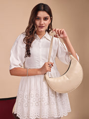 Schiffli Collar Peplum Co-ord Set