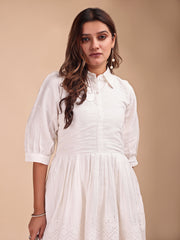 Schiffli Collar Peplum Co-ord Set