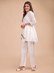 Schiffli Notch Peplum Co-ord Set