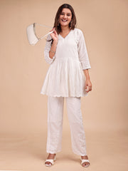 Schiffli Notch Peplum Co-ord Set