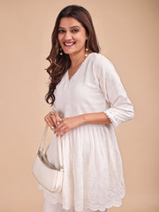 Schiffli Notch Peplum Co-ord Set