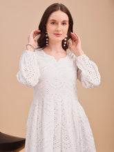 Schiffli Charm Full Sleeve Onepiece Dress