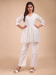 Schiffli Notch Peplum Co-ord Set