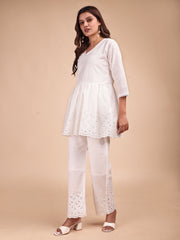 Schiffli Notch Peplum Co-ord Set