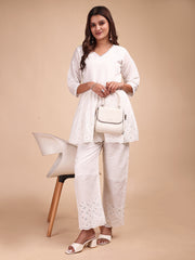 Schiffli Notch Peplum Co-ord Set