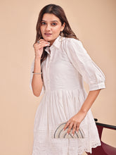 Schiffli Collar Peplum Co-ord Set