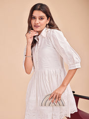 Schiffli Collar Peplum Co-ord Set