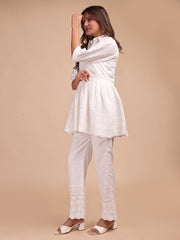 Schiffli Collar Peplum Co-ord Set