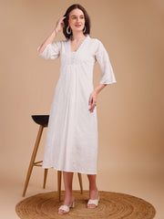 Schiffli Grace Fit & Flare Kurti