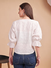 Schiffli Flow Oversized Shirt