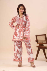 Rust Floral Cotton Co-ord Set
