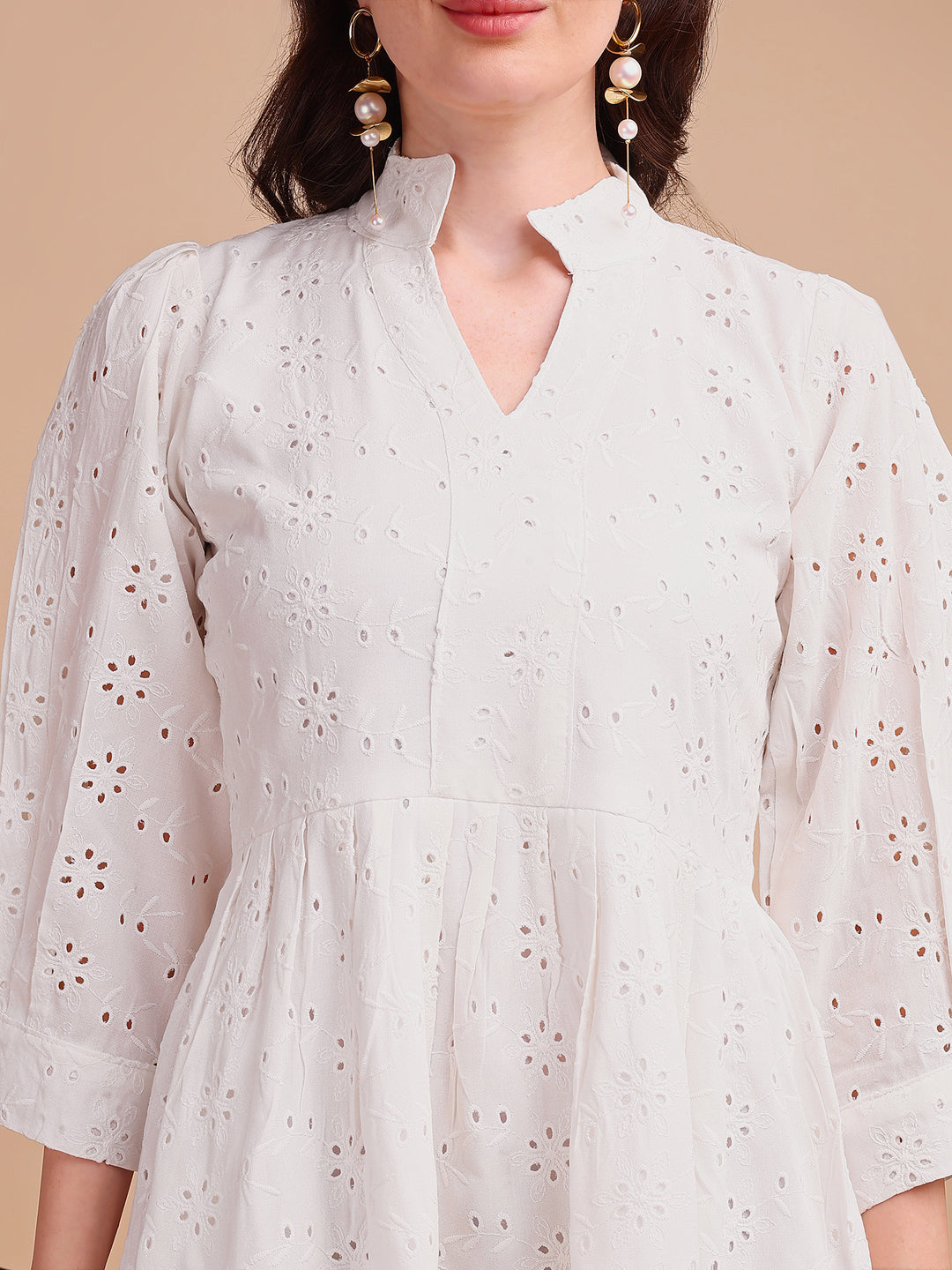 Schiffli Elegance Tiered Short Onepiece