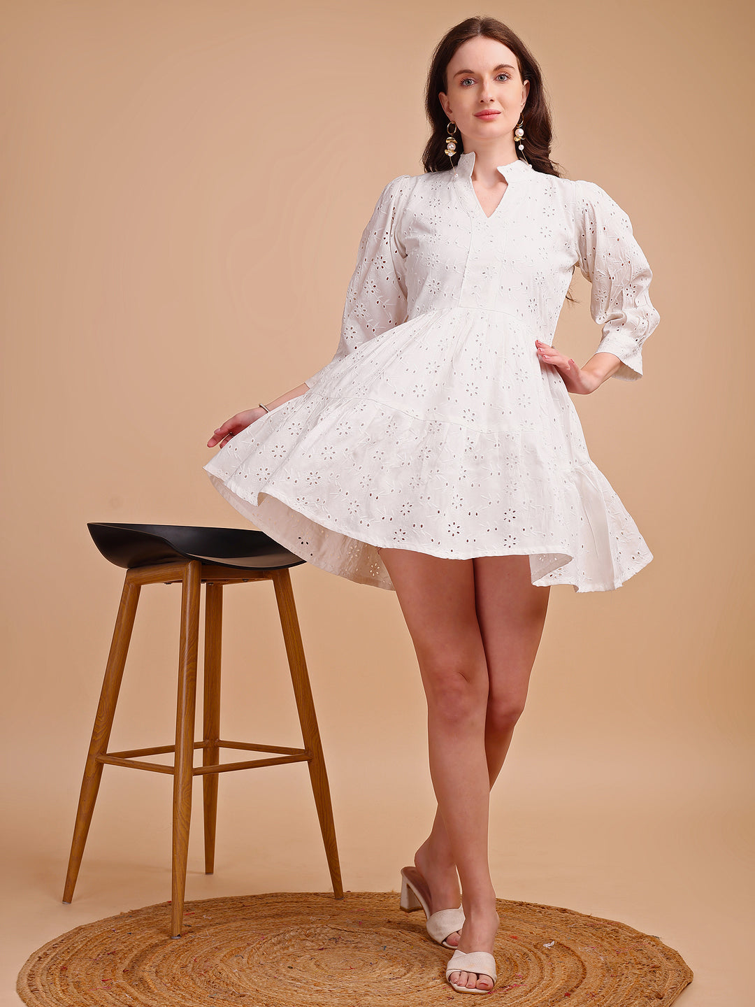 Schiffli Elegance Tiered Short Onepiece