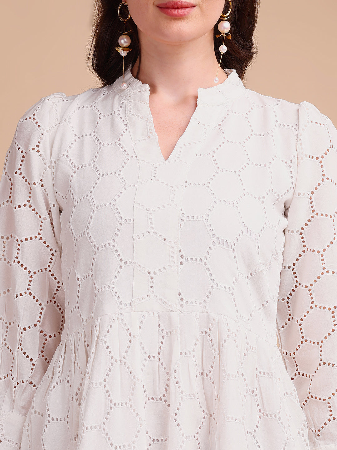 Schiffli Elegance Tiered Short Onepiece