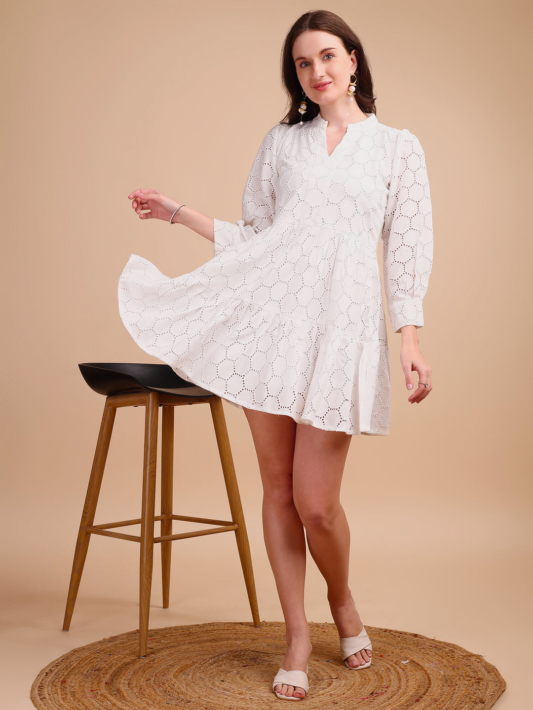 Schiffli Elegance Tiered Short Onepiece