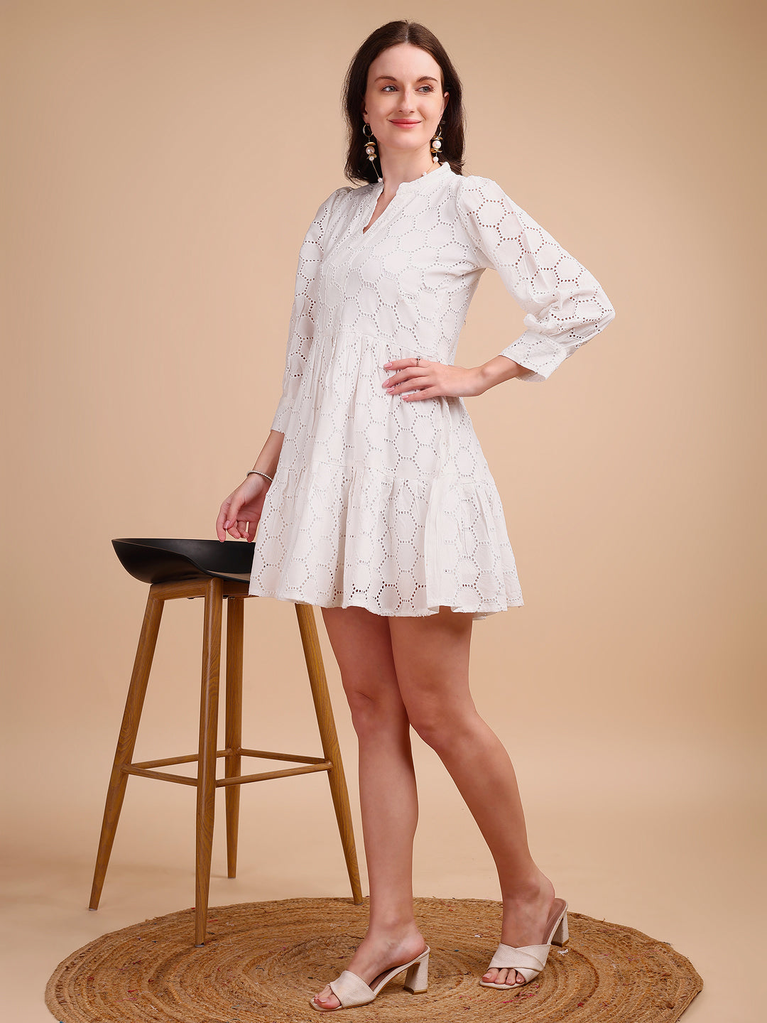 Schiffli Elegance Tiered Short Onepiece