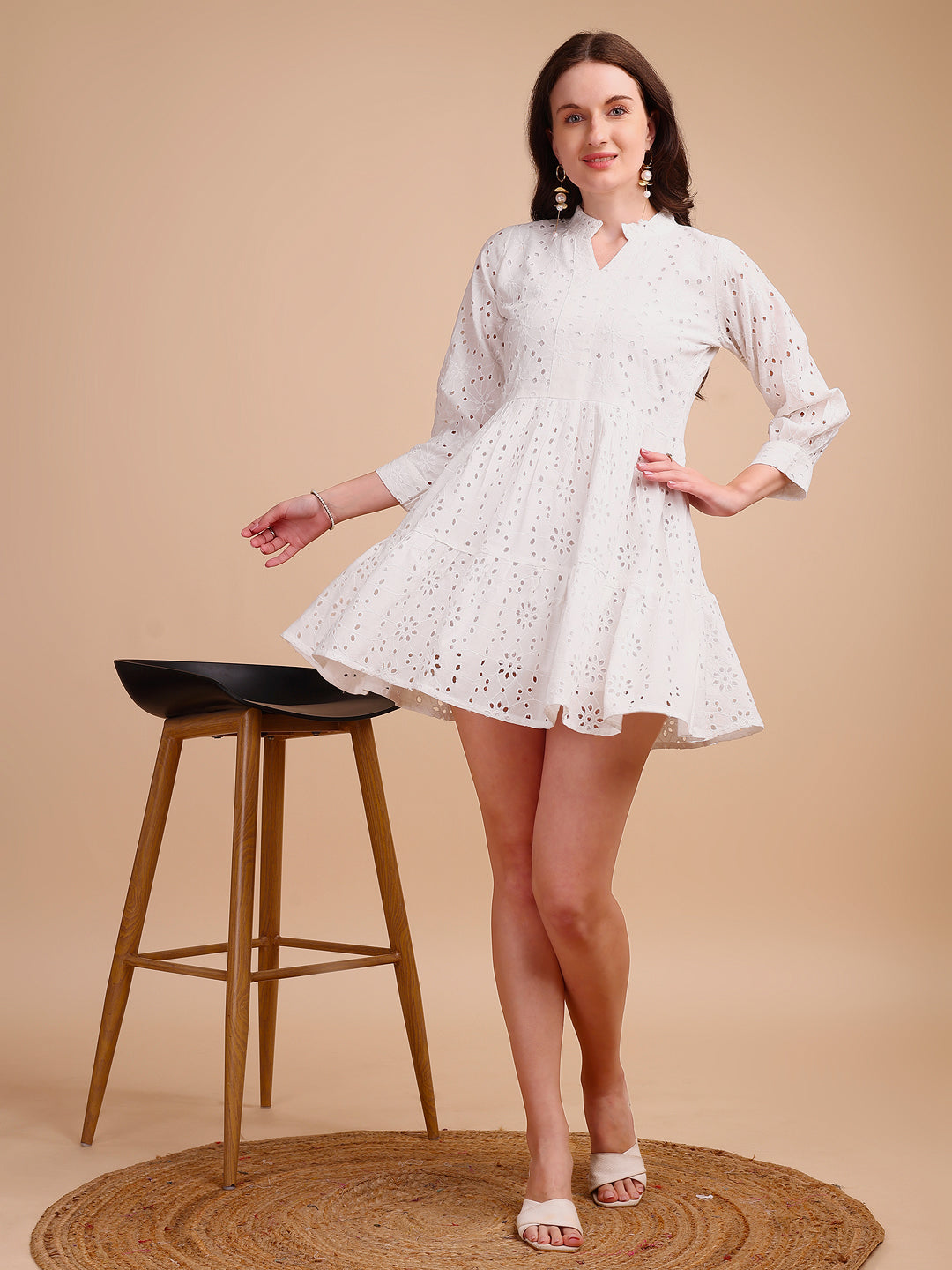 Schiffli Elegance Tiered Short Onepiece