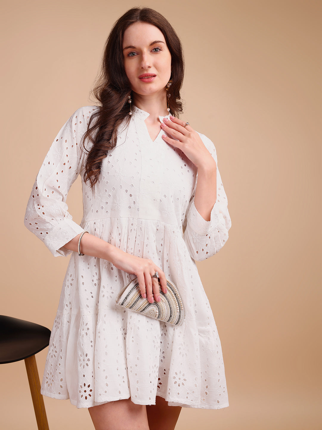 Schiffli Elegance Tiered Short Onepiece