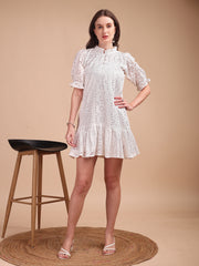 Schiffli Ruffle Short Onepiece