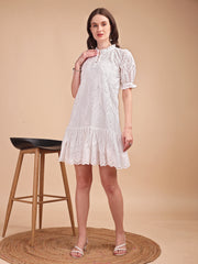 Schiffli Ruffle Short Onepiece