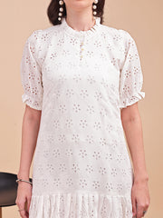 Schiffli Ruffle Short Onepiece