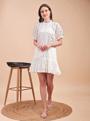 Schiffli Ruffle Short Onepiece