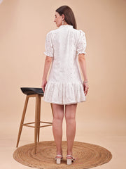 Schiffli Ruffle Short Onepiece