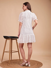 Schiffli Ruffle Short Onepiece