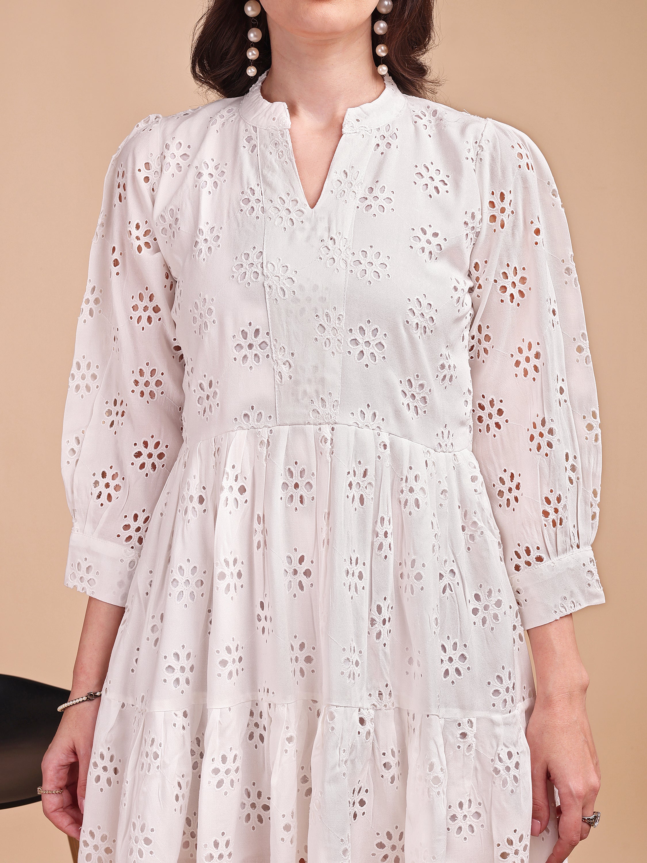 Schiffli Elegance Tiered Short Onepiece