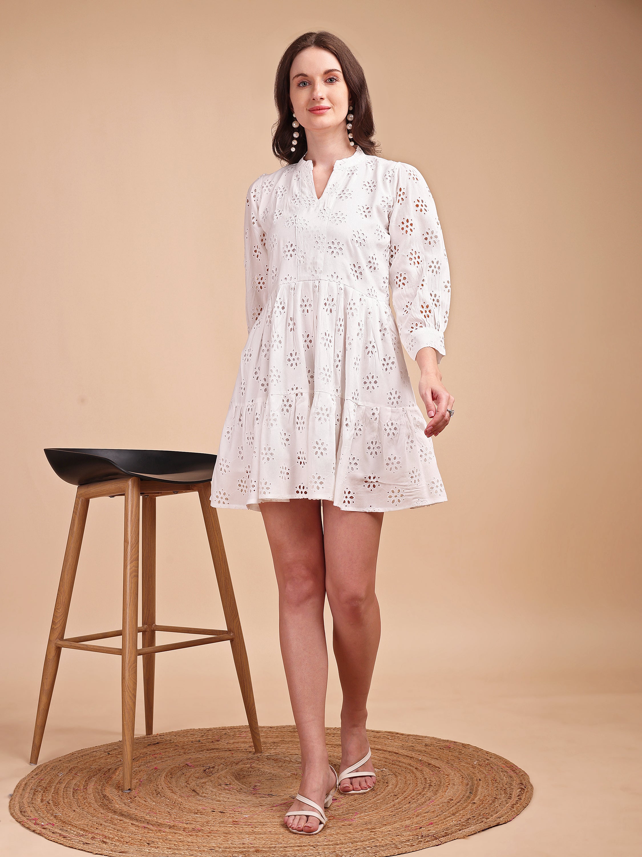 Schiffli Elegance Tiered Short Onepiece