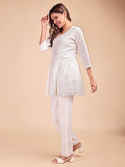 Schiffli Notch Peplum Co-ord Set