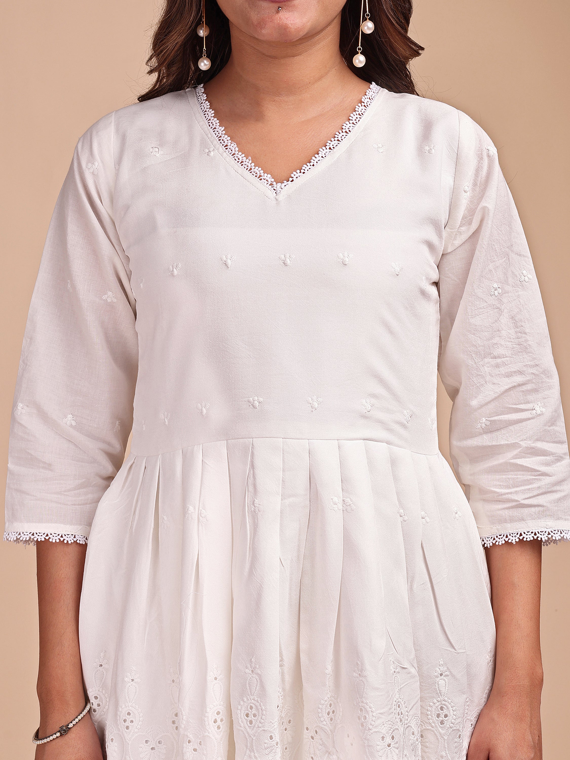 Schiffli Notch Peplum Co-ord Set