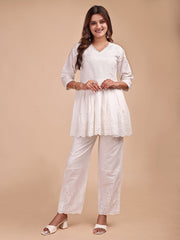 Schiffli Notch Peplum Co-ord Set