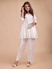 Schiffli Notch Peplum Co-ord Set