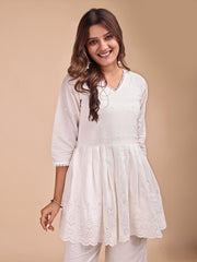 Schiffli Notch Peplum Co-ord Set