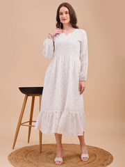 Schiffli Charm Full Sleeve Onepiece Dress